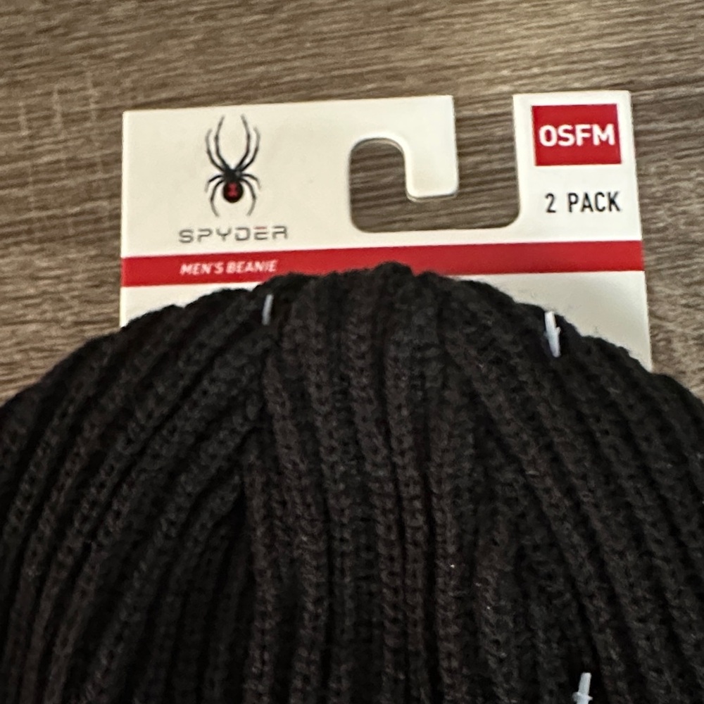 Spyder Ribbed Black Knit Hat New - Picture 4 of 4